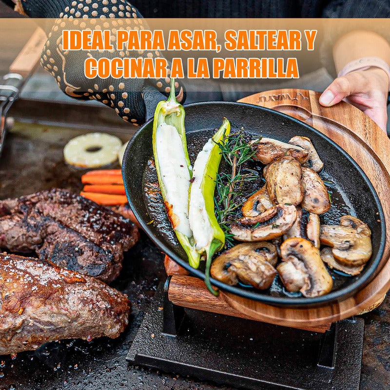 Sarten Iron Cast Plato Hierro Fundido Plato De Fajita Wayu Sarten Iron Cast Y Base Madera Wayu Plato Para Carne De Hierro Fundido Juego De Platos Fajita Platos De Fajita De Hierro Fundido Con Bandeja