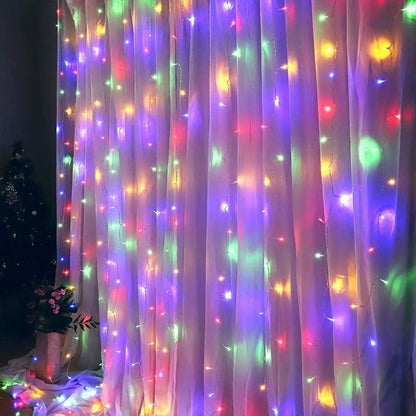 X2 Luces De Navidad Adorno Navideño Luz Forma Cascada 3mts