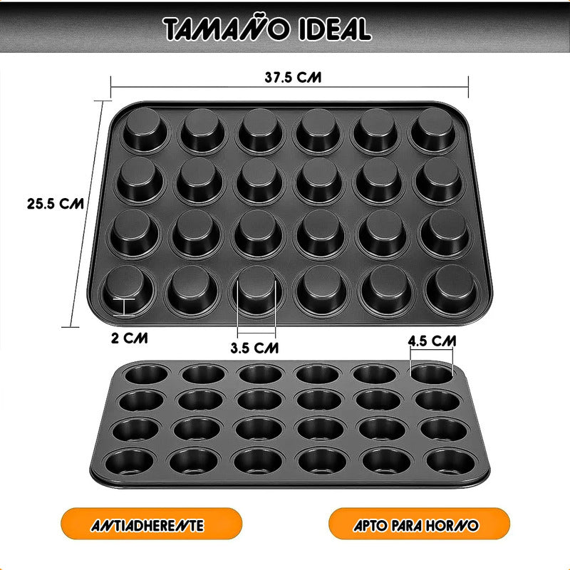 Pack 3 Moldes Cupcakes Moldes 24 Cupcake Moldes Reposteria Gris