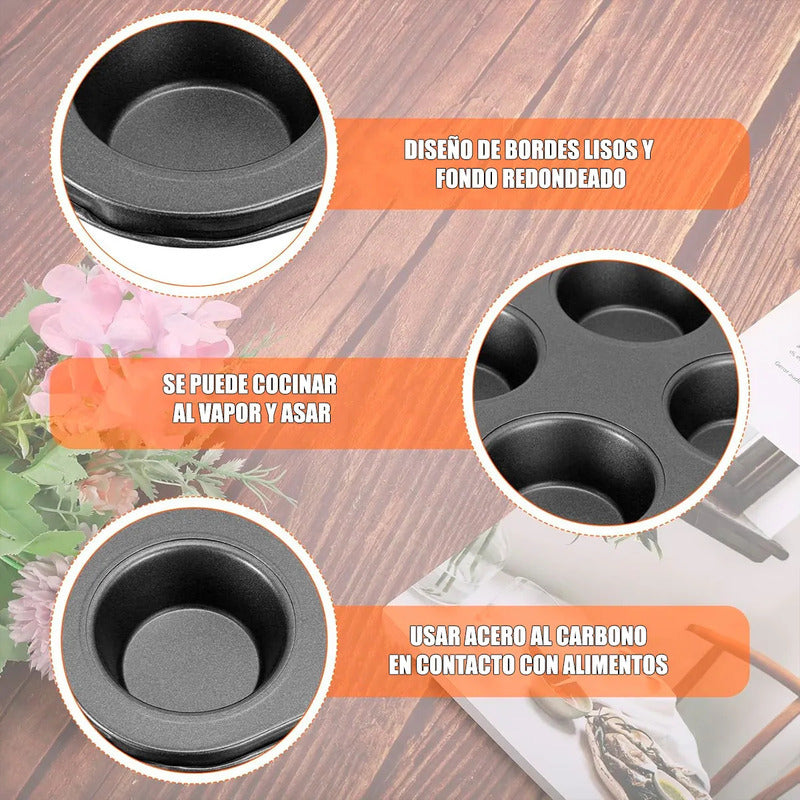 Molde Cupcake Moldes Muffins Moldes 24 Mini Cupcake Moldes Reposteria Metalicos Antiadherente Pack 3 Molde Cupcakes Teflon Galletas Molde Rectangular Acero Aluminizado Okshop Gris
