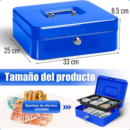 Caja Fuerte Metálica Okshop Seguridad Llaves Portátil Negro 32cm