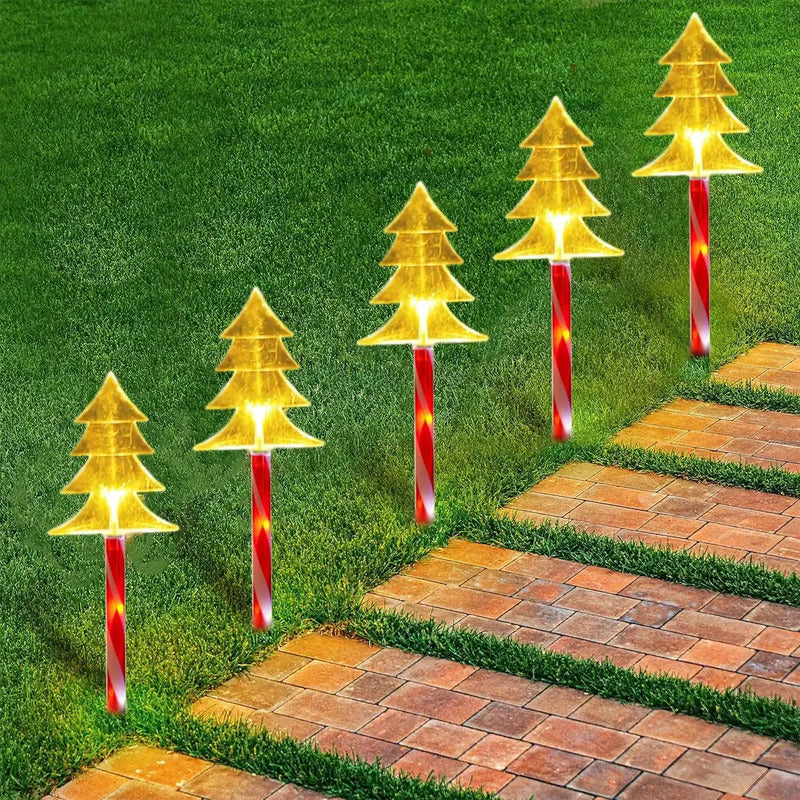 Pack X5 Luces Navideñas Estacas Solares Luces Navidad Solar Luces Arbol Calida