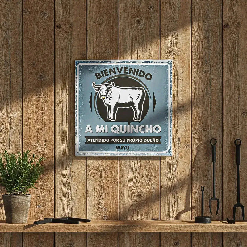 Cuadro Metálico Decorativo Arcashopping Para Bar Con Frases, 25x25 Cm