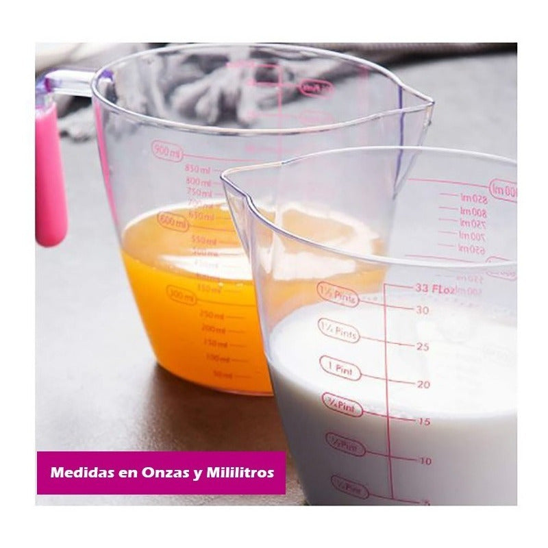 Juego De 3 Jarritas Medidoras Para Cocina Color Transparentes