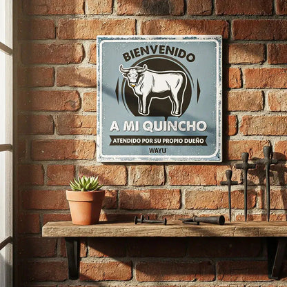Cuadro Metálico Decorativo Arcashopping Para Bar Con Frases, 25x25 Cm