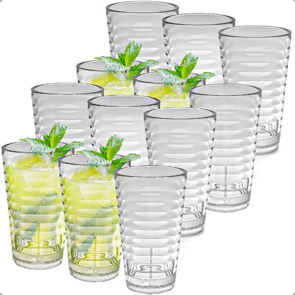 Set 12 Vasos De Vidrio Vasos Postres Juego De Vasos 300 Ml Vidrio/linea Recta