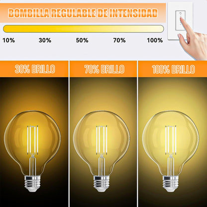Ampolleta Led 6w Ampolleta Vintage Pack 4 Bombilla Led E27 Cálida