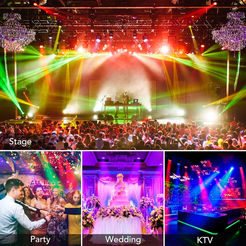 Foco Led Fiesta Luz Elestrodoscopica Led Luz Robotica 36 Led Negro