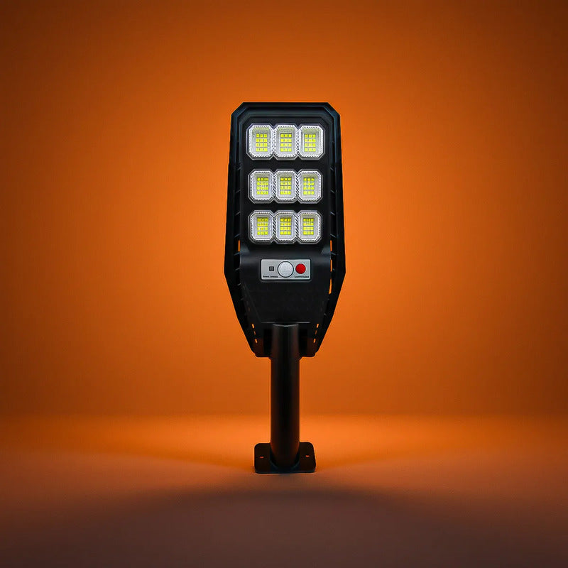 Foco Led Solar 100w Focos Exterior Con Sensor Solares Foco Negro Blanco Frío