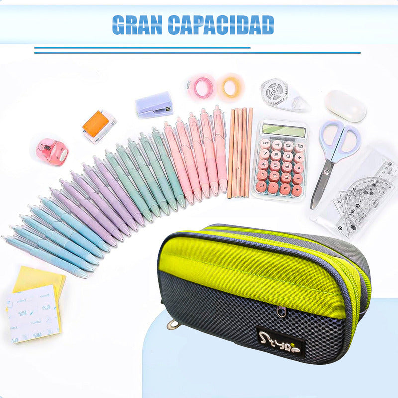 Estuche Escolar Estuche Para Lapices Estuche Niños Estuche Verde
