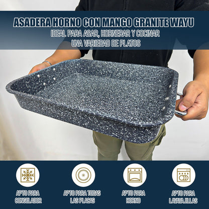 Asadera Horno Wayu Asadera Granito Asadera Con Mango Bandeja Granito