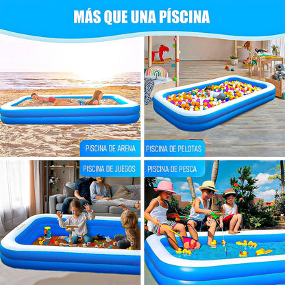 Piscina Para Niños Piscina Rectangular Familiar 3 Metros Azul