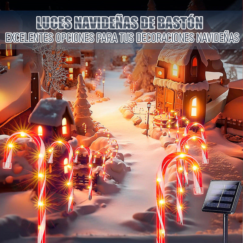 Estacas Navidad Pack5 Luces Navideñas Luces De Navidad Solar Amarillo