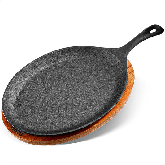 Sarten Iron Cast Plato Hierro Fundido Plato De Fajita Wayu Negro