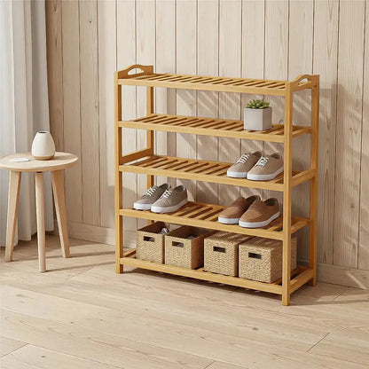 Zapatero Organizador De Zapatos Zapatero De Madera Zapatero Madera Bambu Okshop Estante De Zapatos Zapateras Muebles Mueble Para Guardar Zapatos Zapatero De Madera Zapatero De Bambú De 5 Niveles