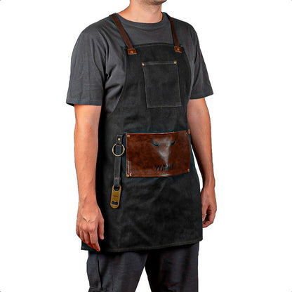 Delantal Parrillero Wayu Pecheras De Cocina Mandiles Cocina Negro Polister