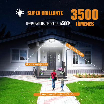 Reflector Led 50w Negro Con Sensor De Movimiento Y Ángulo Ajustable Para Exterior Ip67 Blanco Frío