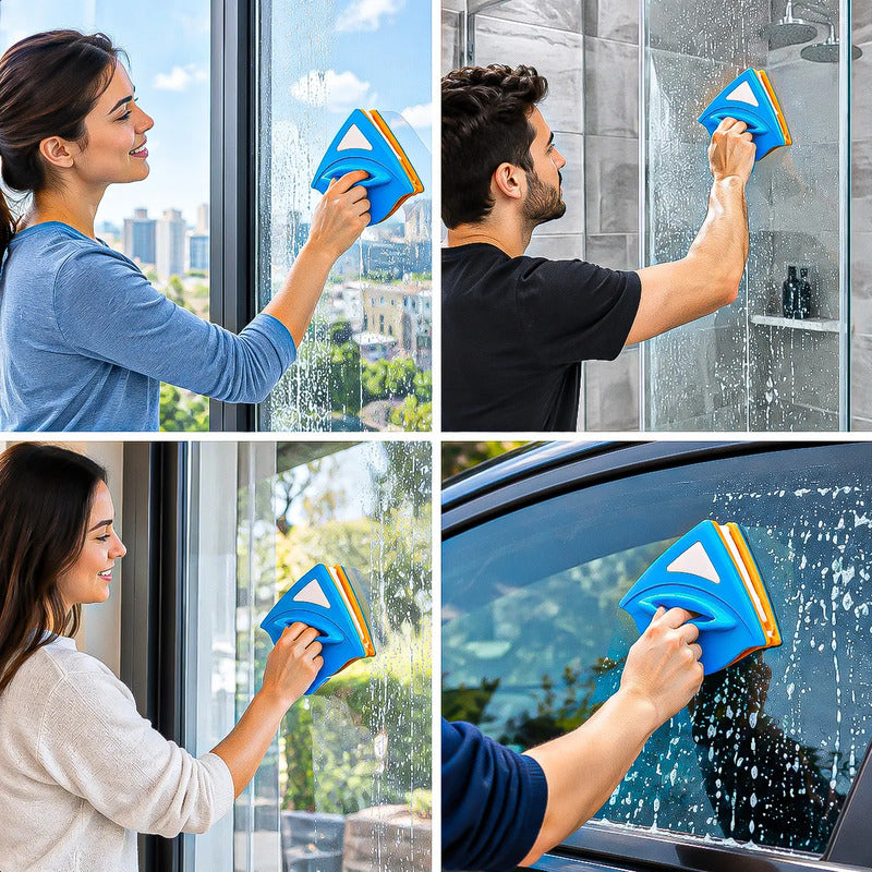 Limpiador De Vidrios Limpiador Magnético Limpia Vidrios Magnetico Okshop Limpiacristales Magnetico Limpia Vidrios Magnetico Doble Triangular Limpiador Magnético De Ventanas Limpia Vidrios Okshop