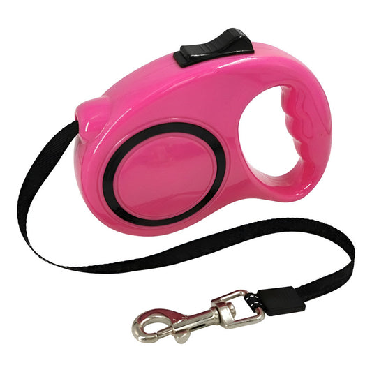 Correa Retractil Automatica Perro Paseo Mascotas 3 Metros Color Fucsia