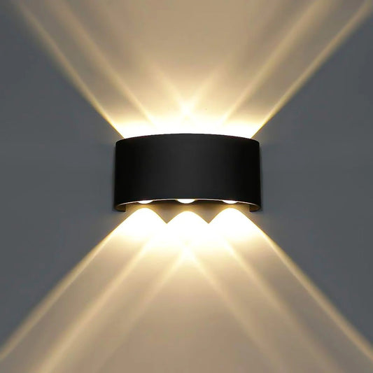 Aplique De Pared Lampara De Muro 6w Luces Pared Aplique Muro Negro/cálida