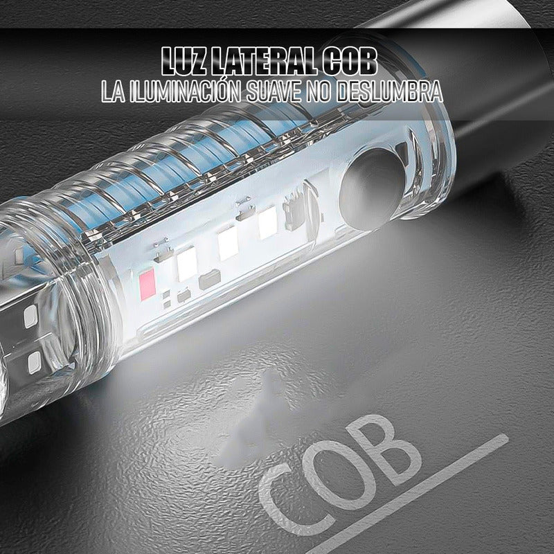Pack2 Linterna Recargable Linterna Bolsillo Linterna Tactica Blanco/rojo Fucsia