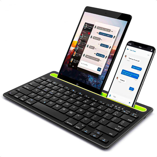 Teclado Inalámbrico Bluetooth Teclado Silencioso Recargable Negro