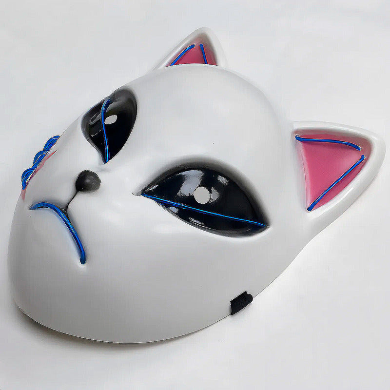 Mascara De Gato Kimetsu No Yaiba Con Luces Mascara Halloween Celeste Demon Slayer