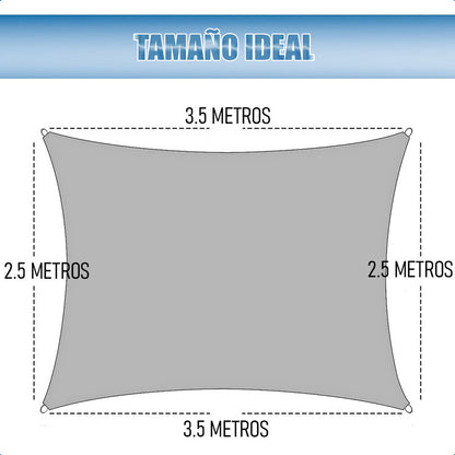 Toldo Vela Toldo Rectangular Toldo Sombreadoras 2.5x3.5mtrs Crema