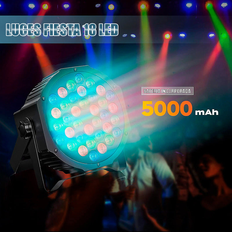 Luces De Fiesta Led Rgb Luz Discoteca 18 Led Luz Led Fiesta