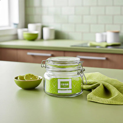 Contenedor De Alimentos Frasco Hermetico Frasco Vidrio 500ml Verde