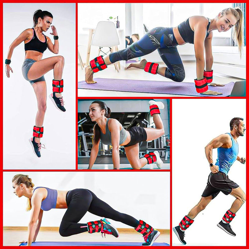 Pesas Para Tobillos Set Pesas Tobillo 2kg Pesas Tobilleras Rojo