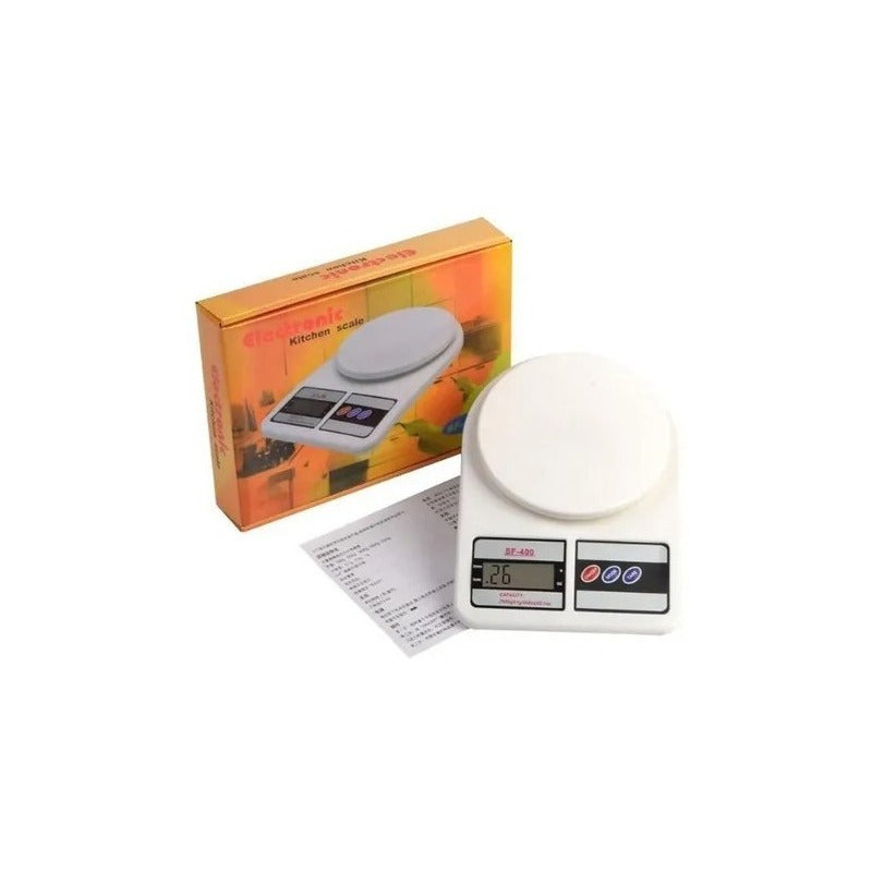 Balanza Pesa Digital Para Cocina Comercio 0 A 10kg Capacidad Máxima 10 G Color Blanco