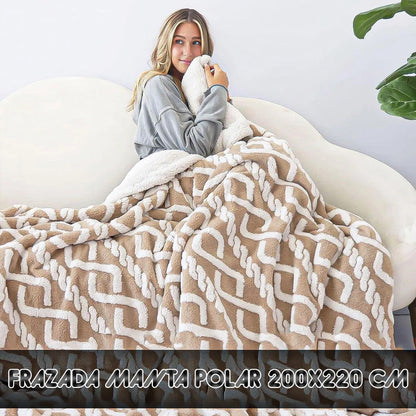 Frazada Manta Polar Frazada Sherpa Frazada Polar 200x220 Cm Polar 2100 G Azul