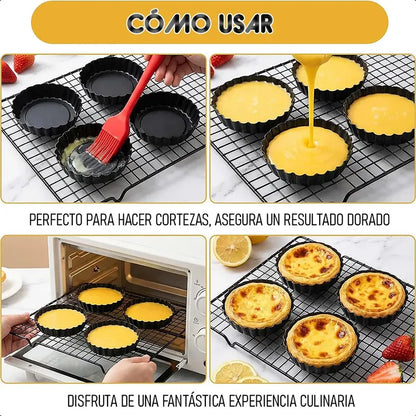 Moldes Mini Tartaleta Molde Desmontable 12cm Molde Tartaleta Gris Okshop Mini Sartenes Para Tartas Mini Tartaleta Extraible 12 Cm Molde Para Tartas De Queso Molde Tartaleta Desmontable