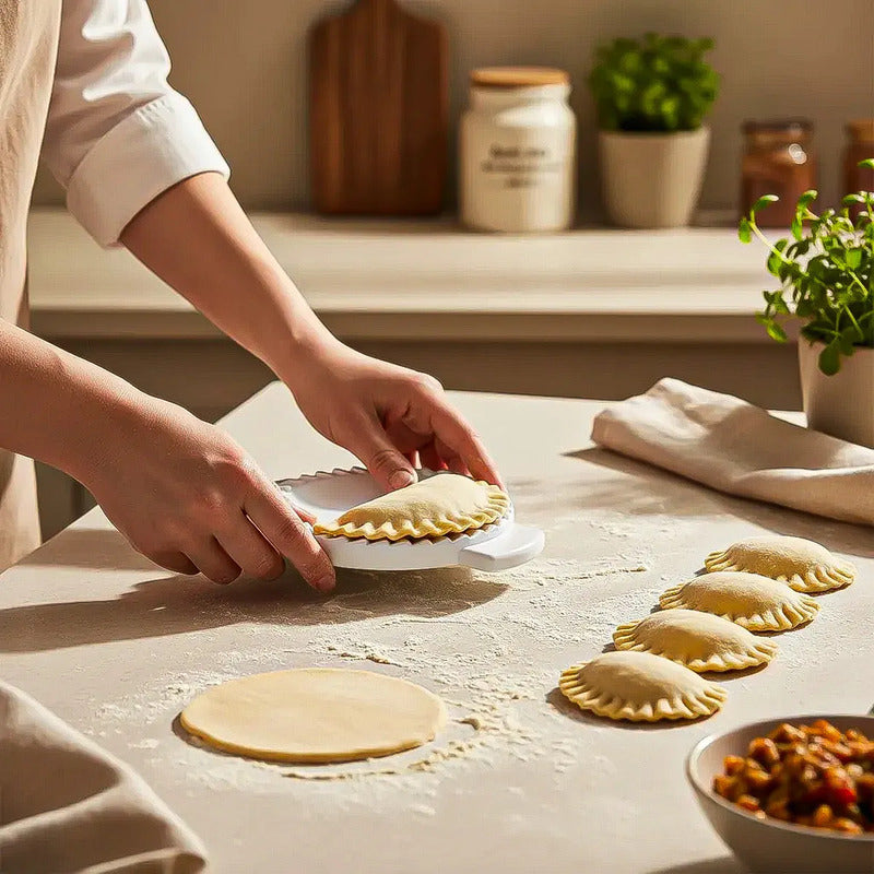 Pack 2 Molde Empanada 21cm Sellador Empanada Prensa Empanada Blanco