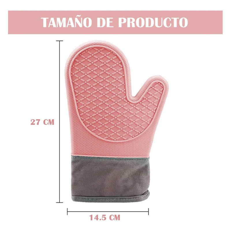 Guantes Para Horno Toma Ollas Guantes De Silicona Guante De Cocina Algodon Okshop Protector De Silicona Flexible 27 Cm Pack 2 Toma Olla Guante Silicona Manopla Rosa