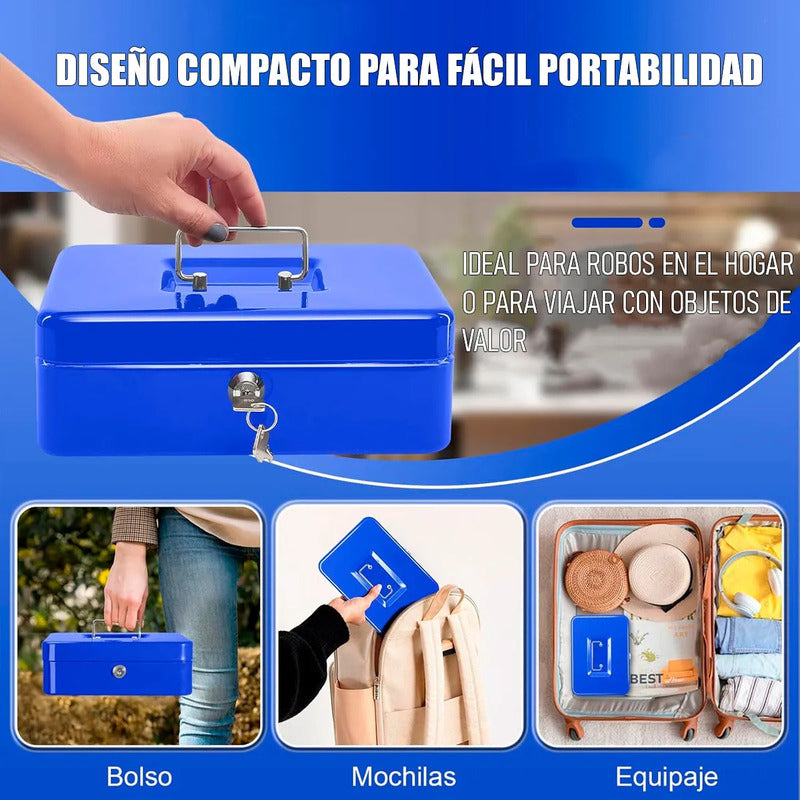 Caja Fuerte Metálica Okshop Seguridad Llaves Portátil Negro 32cm