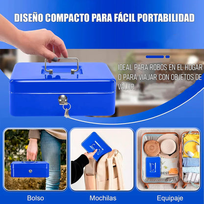 Caja Fuerte Metálica Okshop Seguridad Llaves Portátil Negro 32cm
