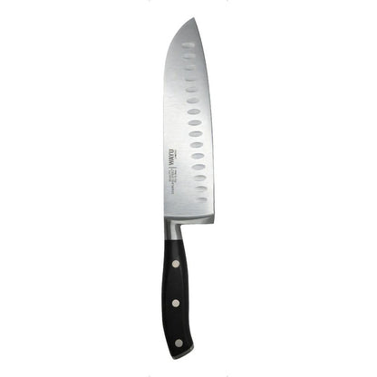 Cuchillo Santoku Limited Wayu De Acero Inoxidable Y Mango Ergonómico Negro
