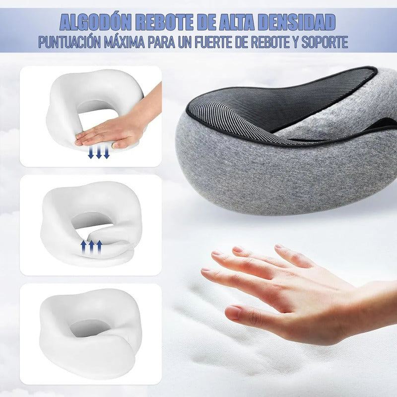 Almohada Para Cuello Cojin Para Cuello Almohada De Viaje Cojin Cervical Viaje Hipoalergenico Algodón Transpirable Almohada Cuello Para Viajes Antibacteriana Antihongos Negro/hebilla Okshop