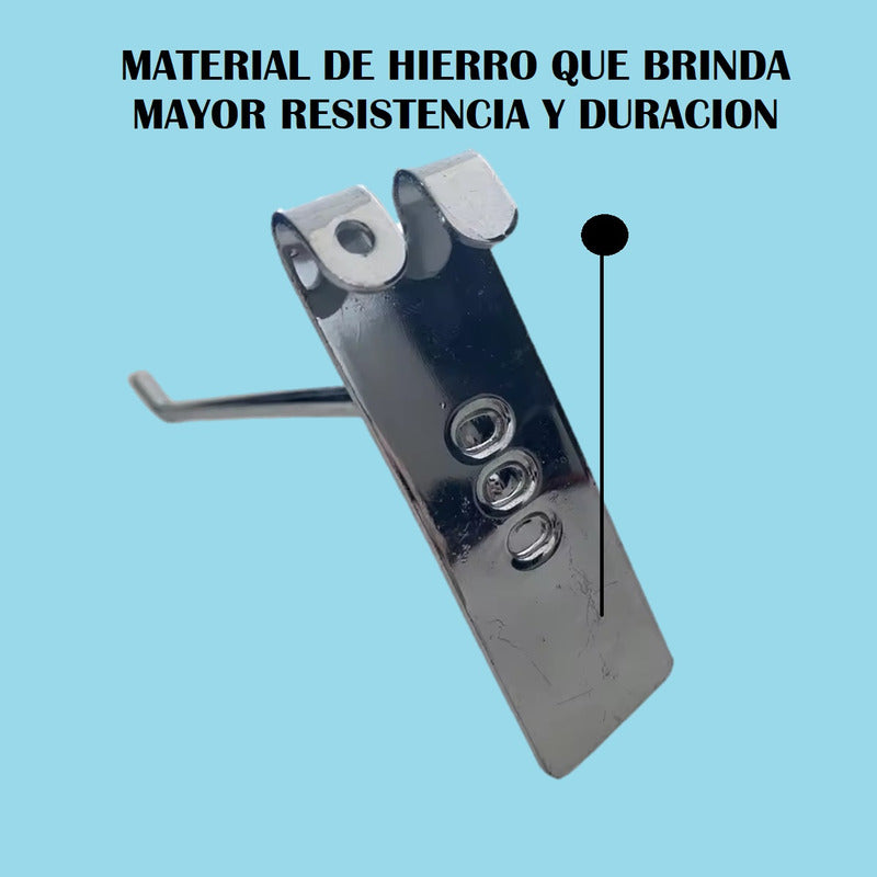 Pack X50 Ganchos Exhibidores Gancheras Panel Ranurado 20 Cm Metal