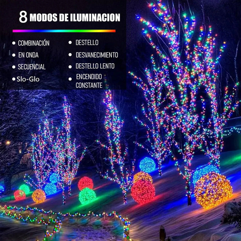 Luces Solares Guirnalda Exterior 20m 200 Led Ip44 Multicolor Okshop