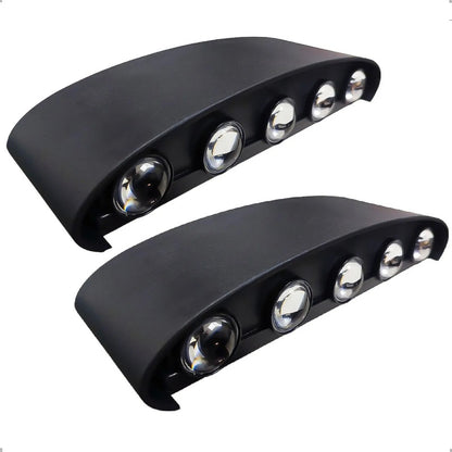 Pack 2 Aplique Muro Luces Led Para Muro Lampara De Pared 10w Negro