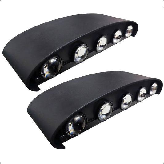 Pack 2 Aplique Muro Luces Led Para Muro Lampara De Pared 10w Negro