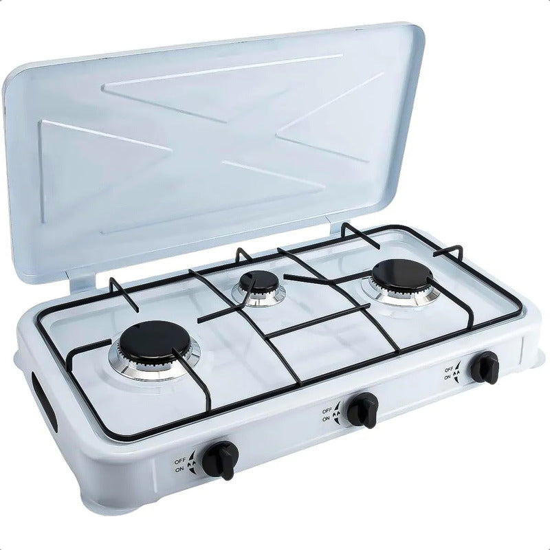 Cocinilla A Gas Camping Cocina Portatil 3 Plato Cocinillas Cocinilla Gas Llama Ajustable Cocinilla Portatil 3 Quemadores Aire Libre Cocinillas Camping Cocina De Camping Superficie Esmalte Okshop