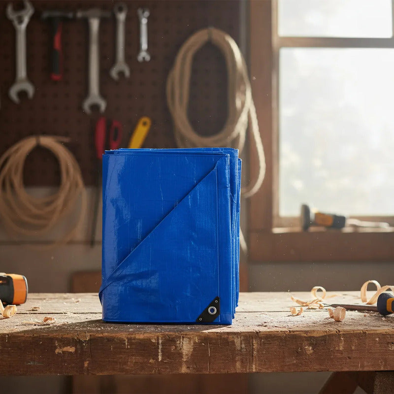 Lona Impermeable Multiuso 5x6m Okshop Azul Resistente Uv Para Auto Barco