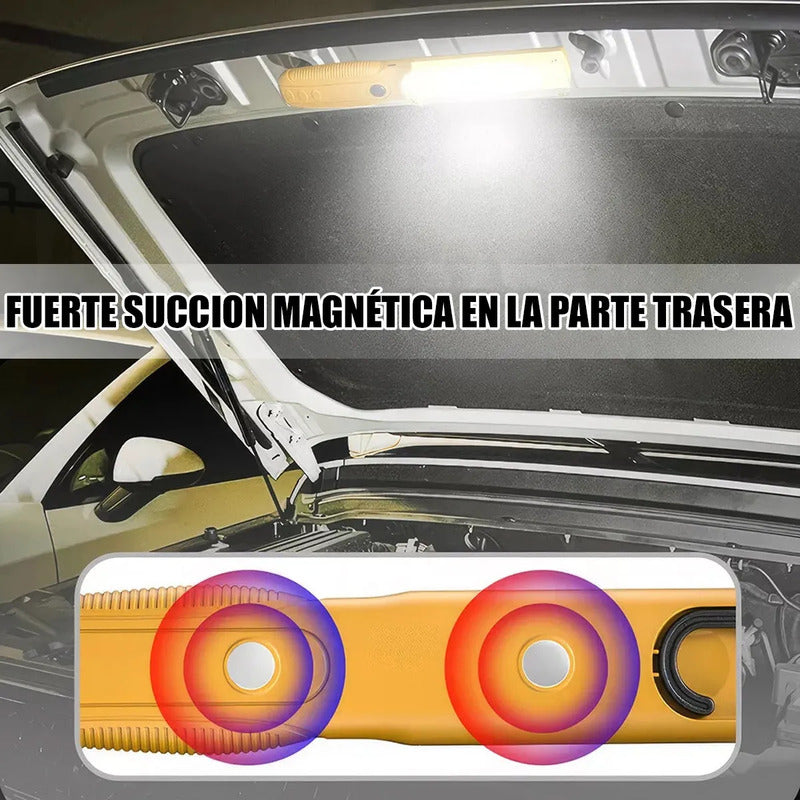 Luz De Trabajo Led Recargable Usb-c Okshop Pack 2 Con Imán Y Gancho Amarillo