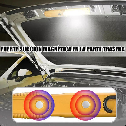 Luz De Trabajo Led Recargable Usb-c Okshop Pack 2 Con Imán Y Gancho Amarillo