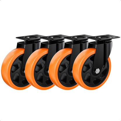 Ruedas Giratorias Para Carros Ruedas Muebles Pack 4 Rueda Naranja/negro