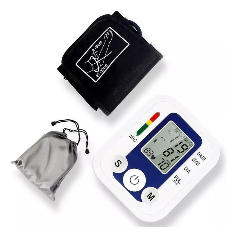 Tensiómetro Digital De Brazo Okshop Automático Con Medición De Frecuencia Cardíaca Blanco